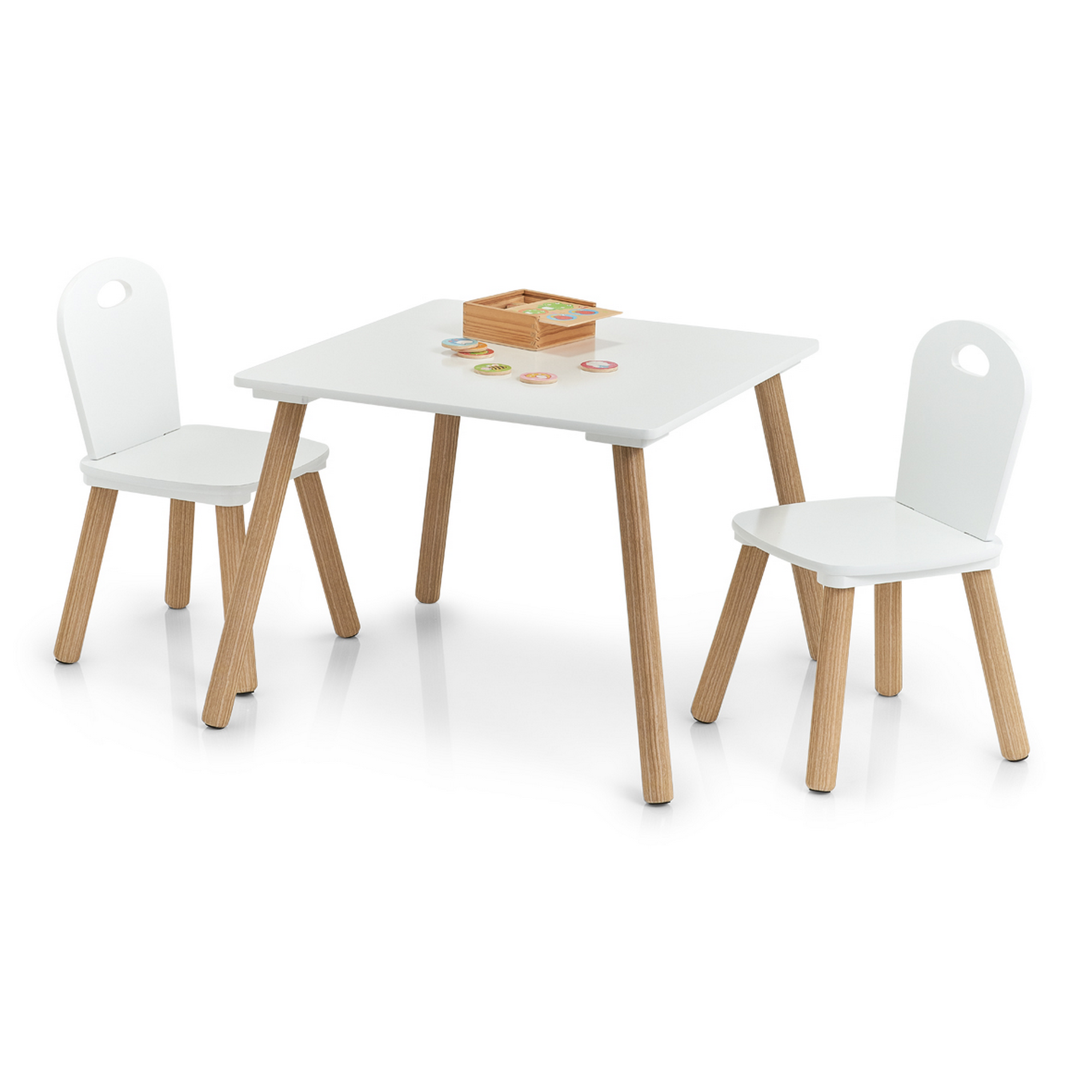 Kindersitzgruppe 'Scandi' holzfarben/weiß 3-teilig + product picture