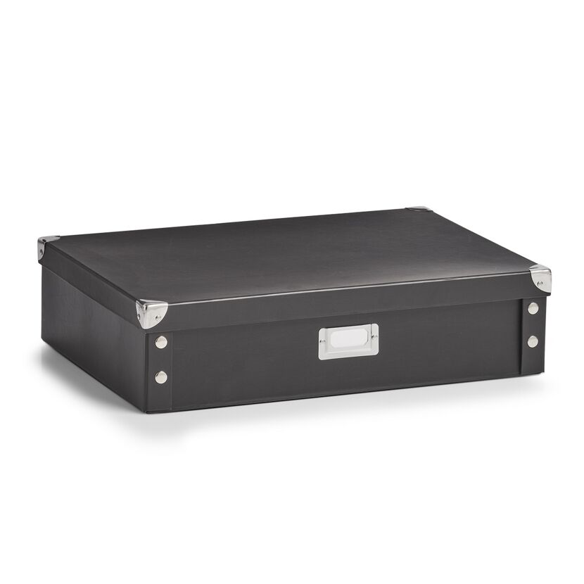 Schwarze Aufbewahrungsbox mit Metall
