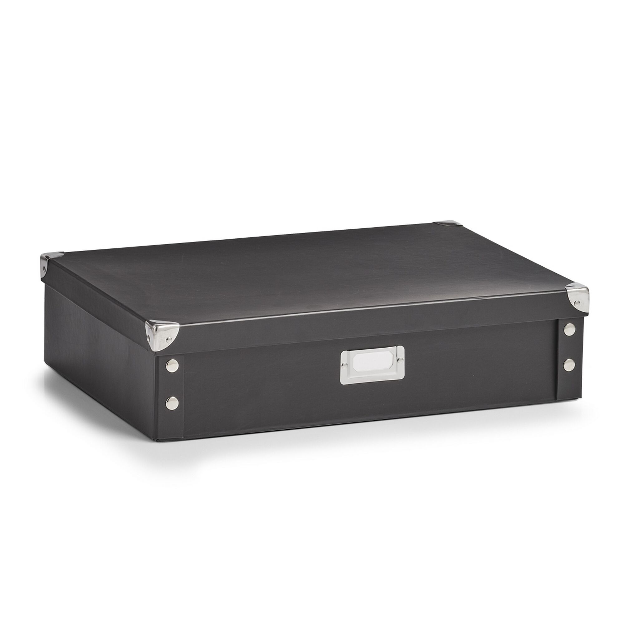 Schwarze Aufbewahrungsbox mit Metall