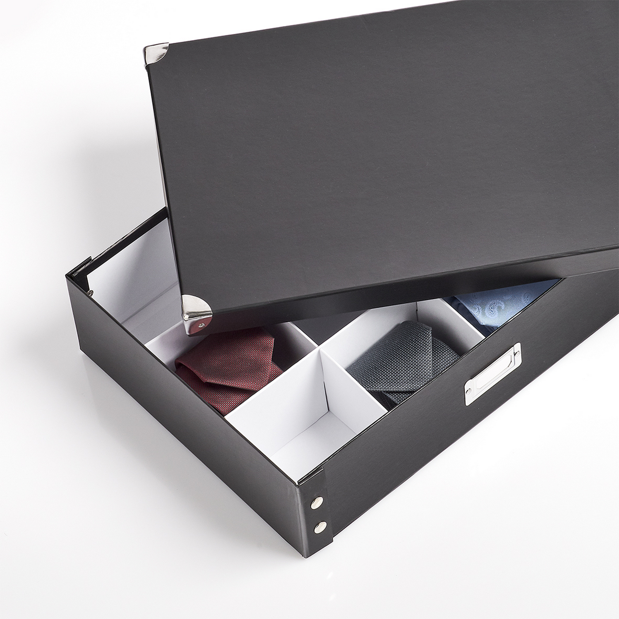 Krawatten- und Gürtelbox schwarz 44,5 x 11 x 31,5 cm + product picture