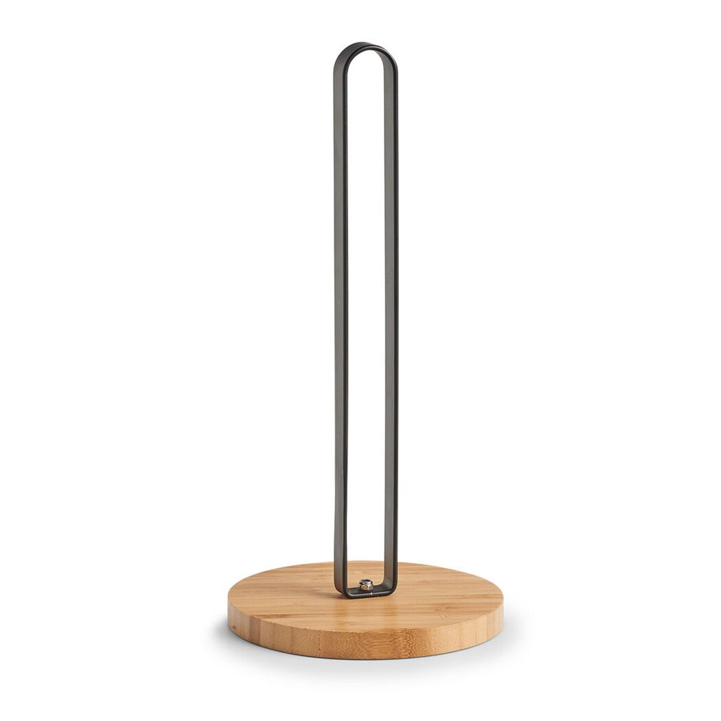 Küchenrollenhalter aus Metall und Holz