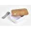 Offene Lunchbox mit Bambusdeckel