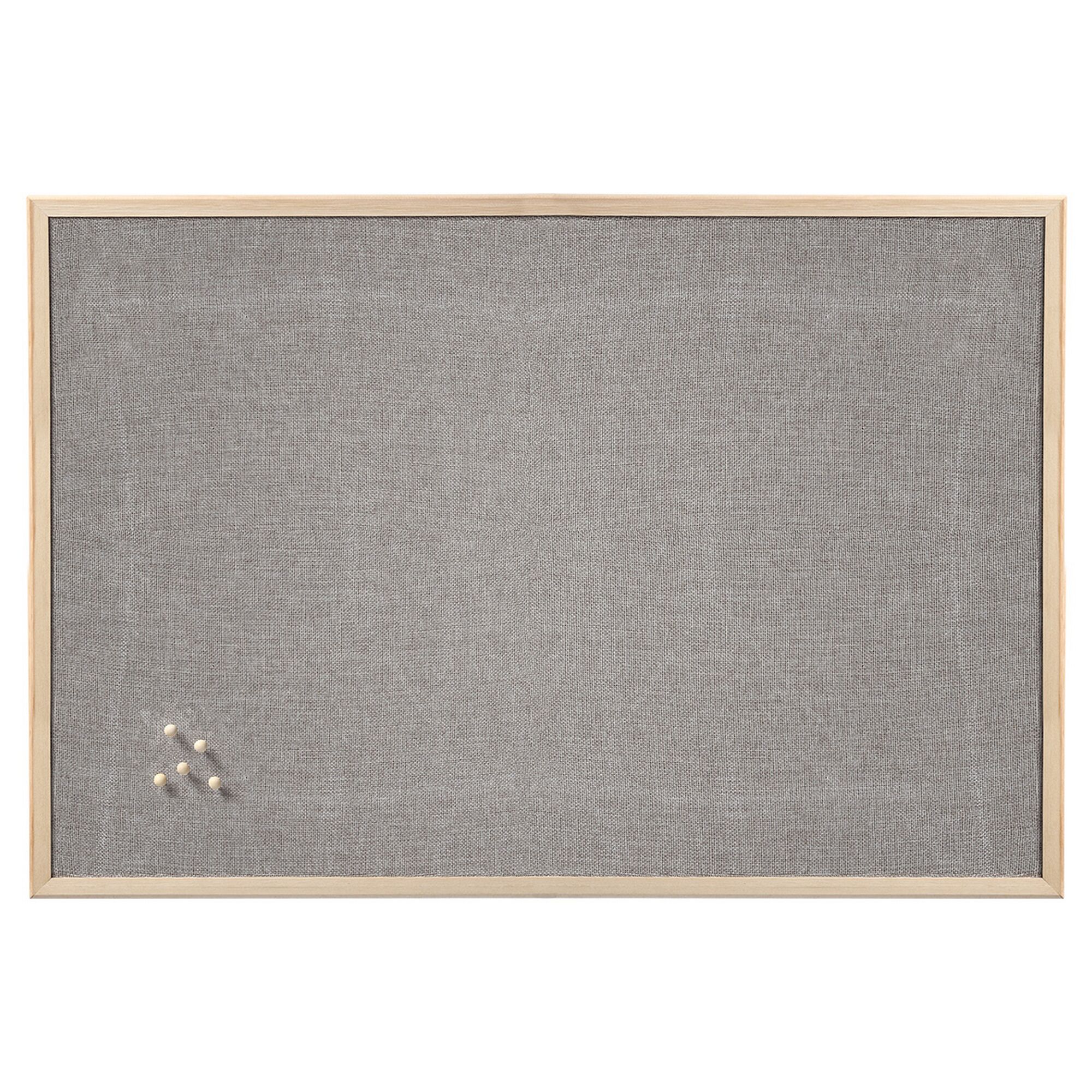 Graues Pinboard mit Holzrahmen