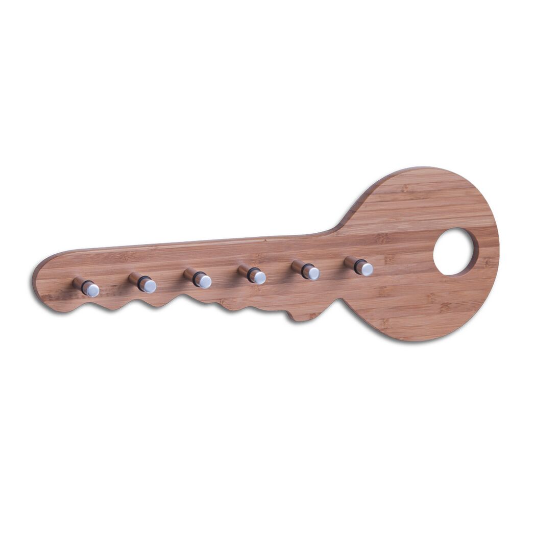 Schlüsselbrett aus Holz in Schlüsselform