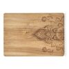 Rechteckiges Holzbrett mit Blumenmuster