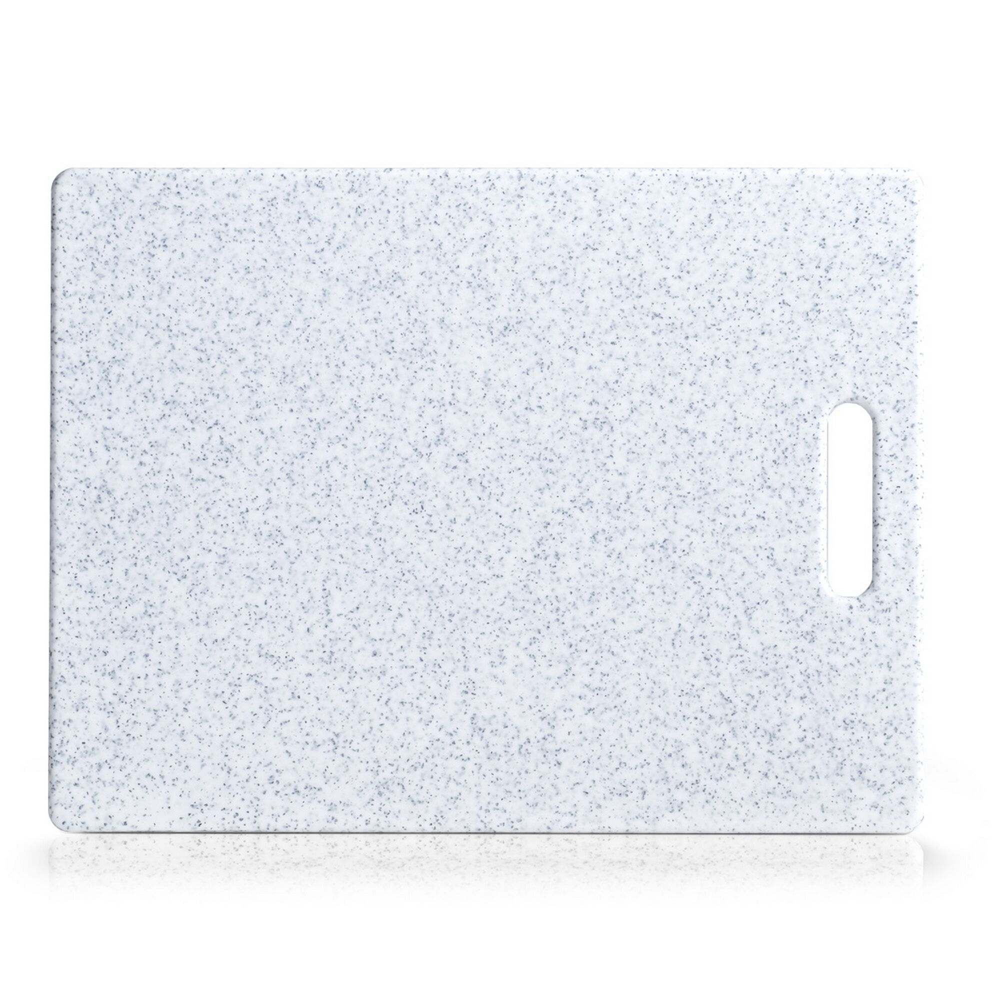 Weißes Schneidebrett mit grauen Sprenkeln