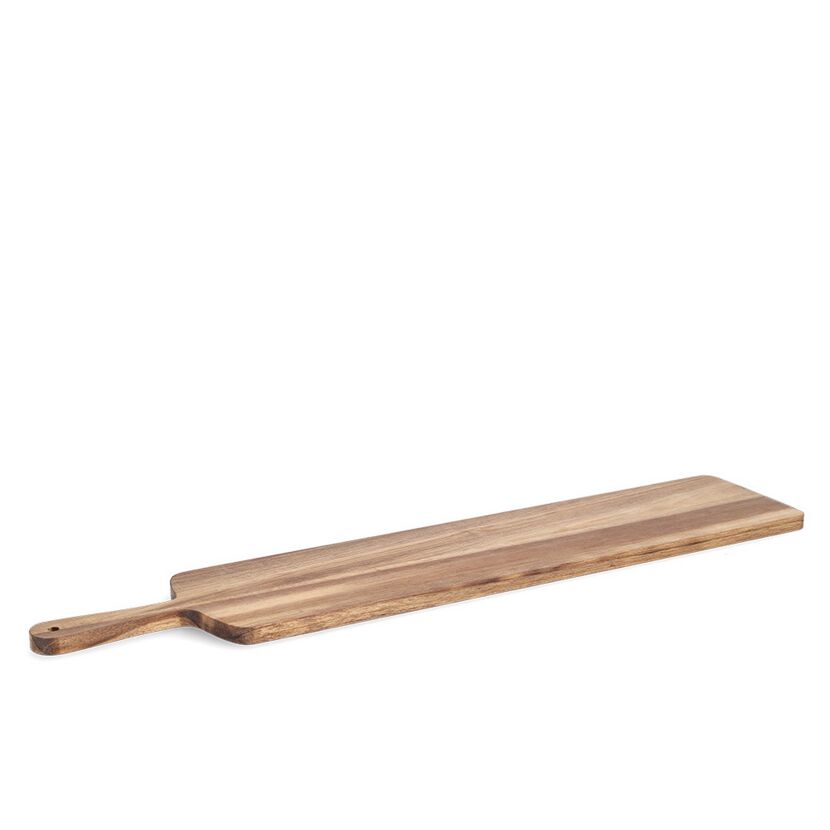 Langes Servierbrett aus Holz mit Griff
