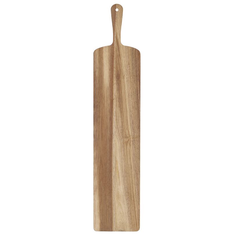 Langes Servierbrett aus Holz mit Griff
