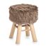 Runder Hocker mit Fellbezug