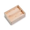 Leere Holzkiste mit Trennsteg