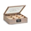 Offene Teekiste aus Holz mit Glasdeckel