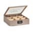 Offene Teekiste aus Holz mit Glasdeckel