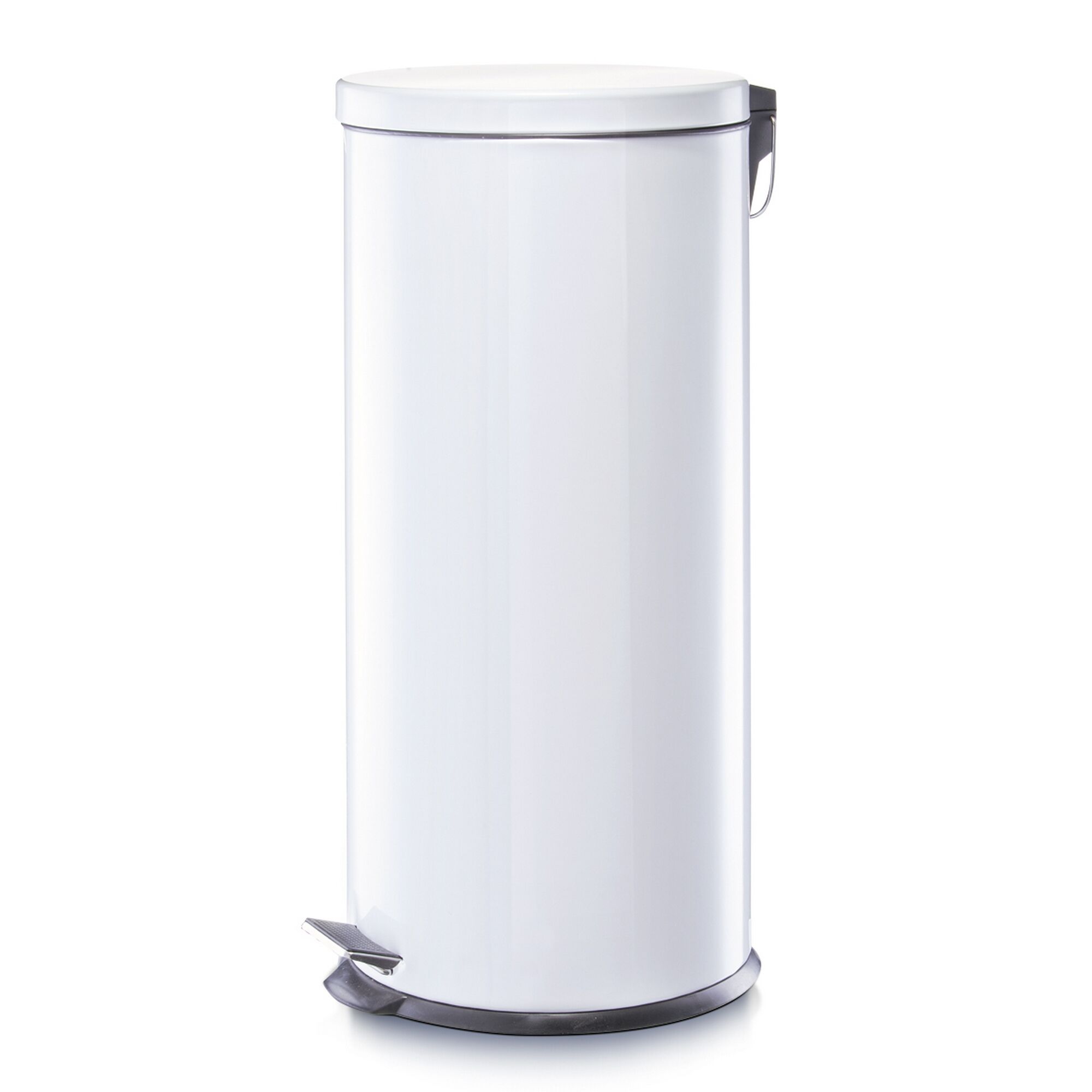 Weißer Treteimer mit Pedal