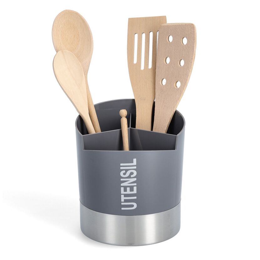 Utensilienhalter mit Holzlöffeln und Pfannenwender