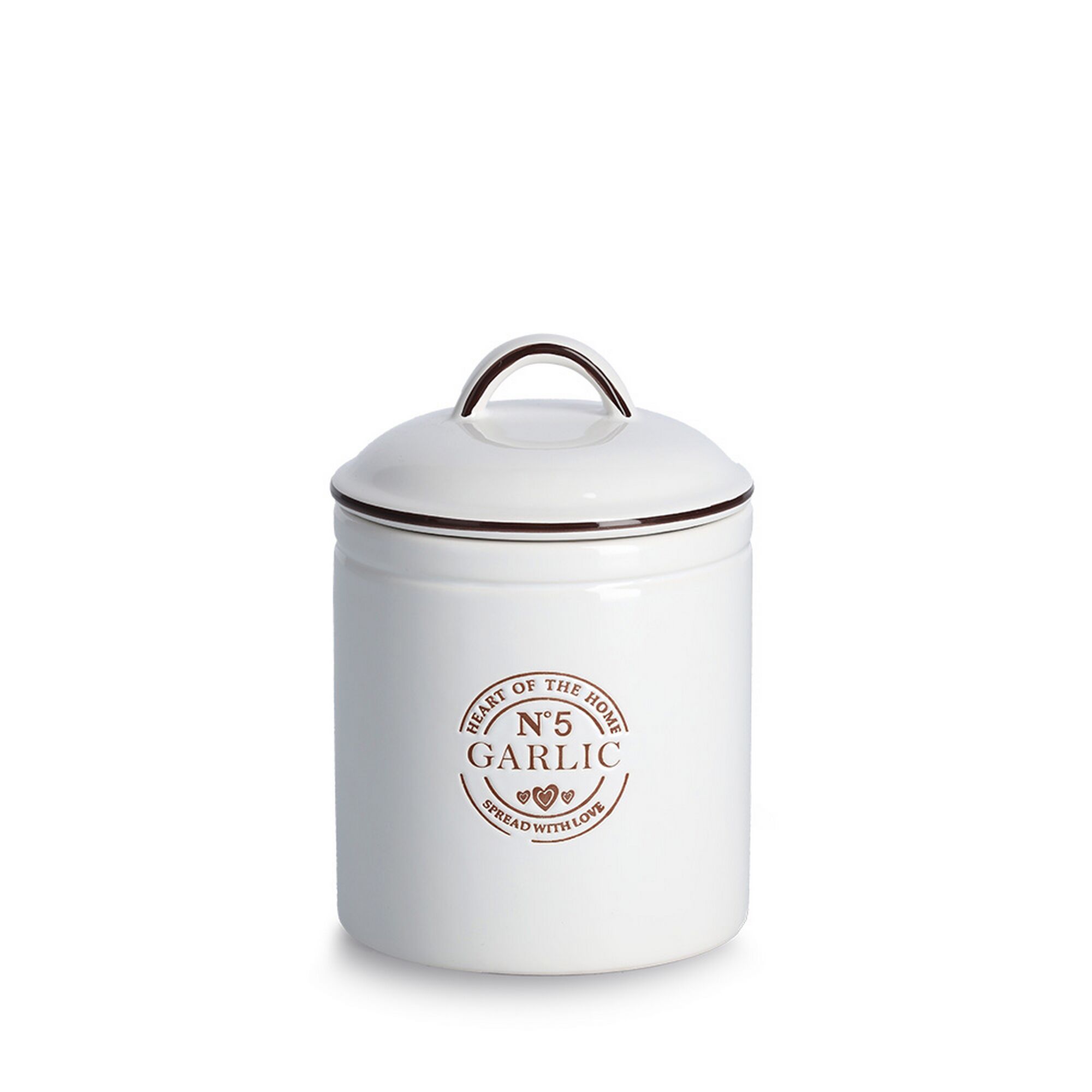 Weißer Keramikbehälter mit Deckel