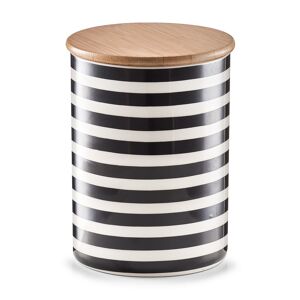 Vorratsdose 'Stripes' schwarz/weiß mit Bambusdeckel