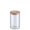 Leeres Vorratsglas mit Holzdeckel