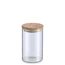 Leeres Vorratsglas mit Holzdeckel