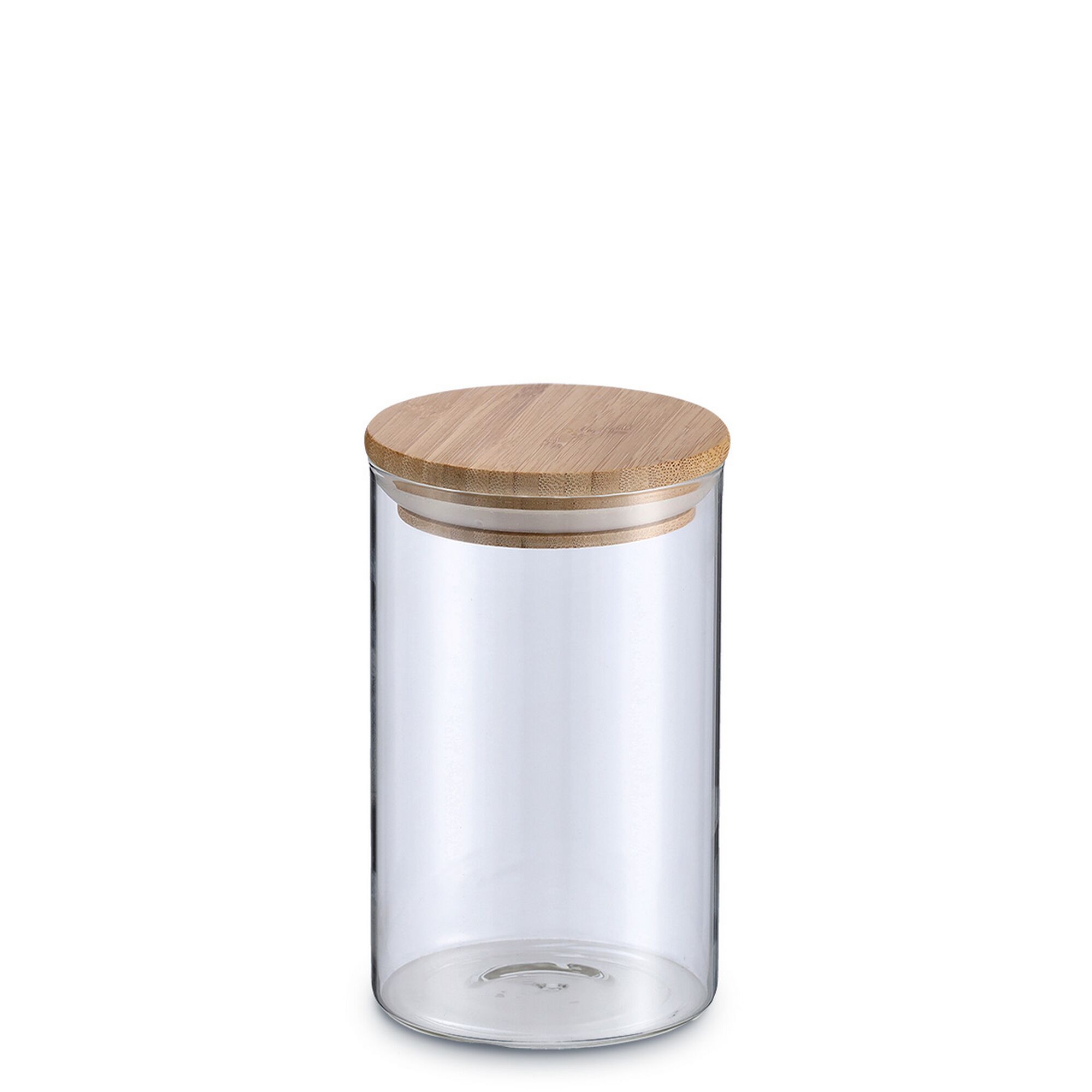Leeres Vorratsglas mit Holzdeckel