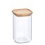 Leeres Vorratsglas mit Holzdeckel