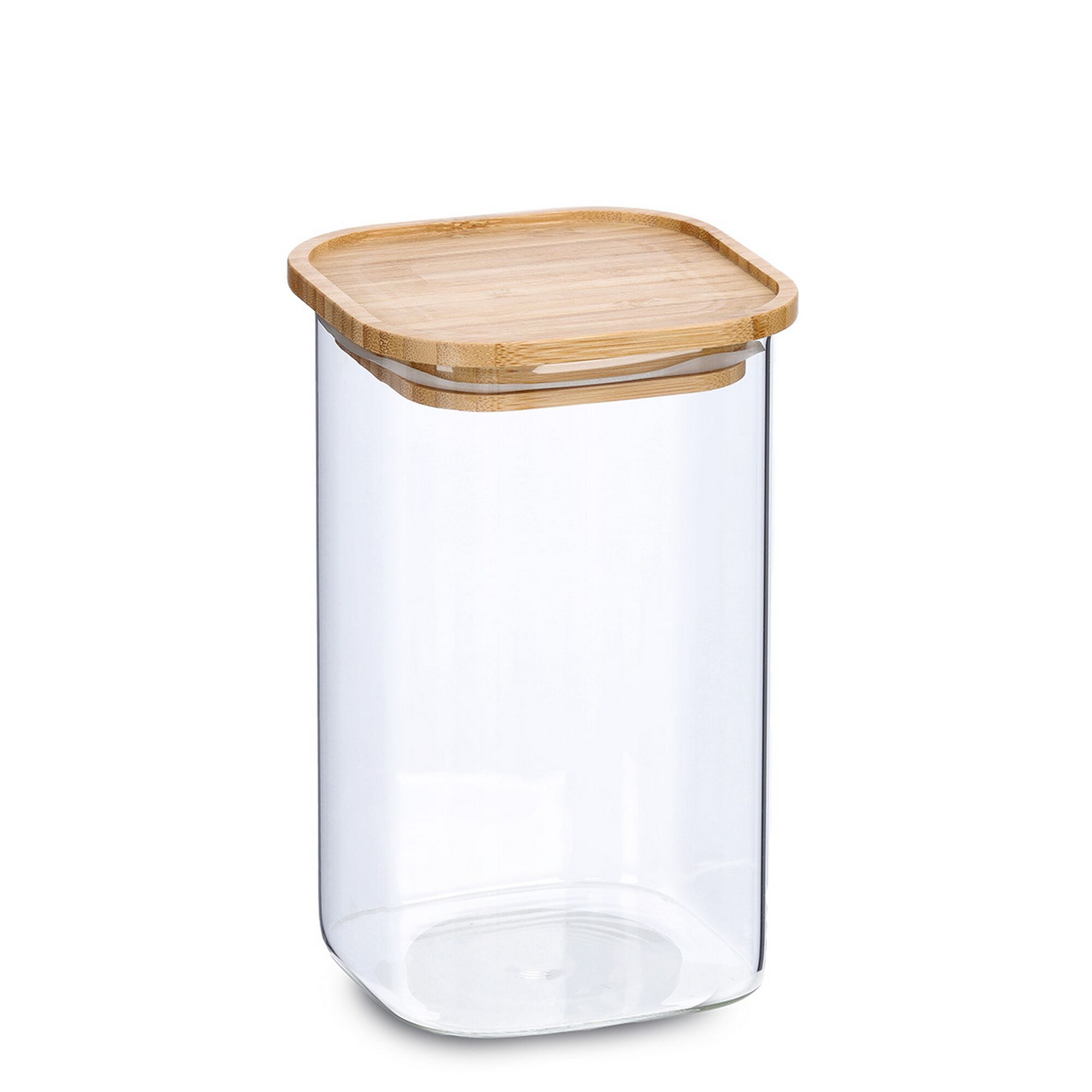 Leeres Vorratsglas mit Holzdeckel