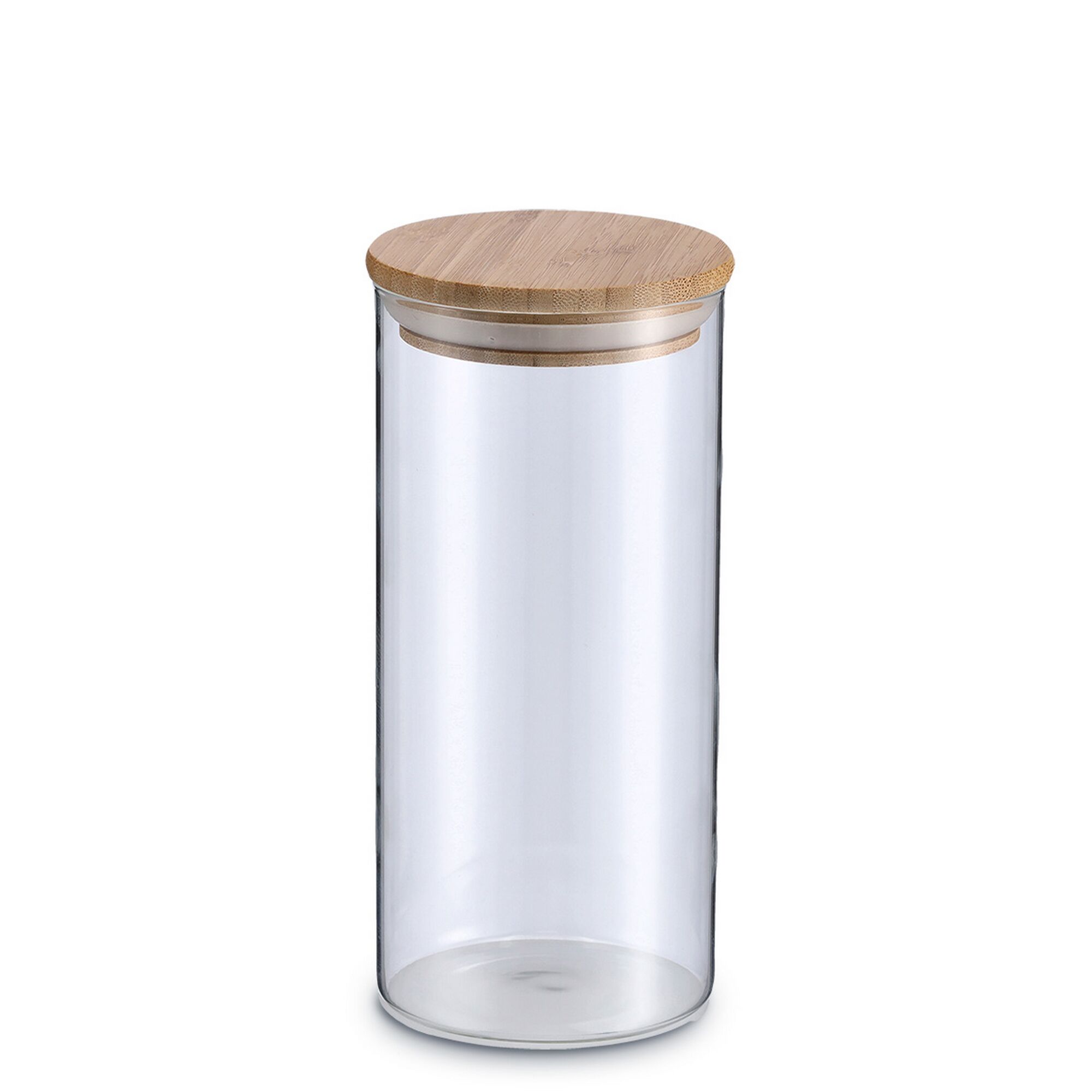 Leeres Vorratsglas mit Bambusdeckel