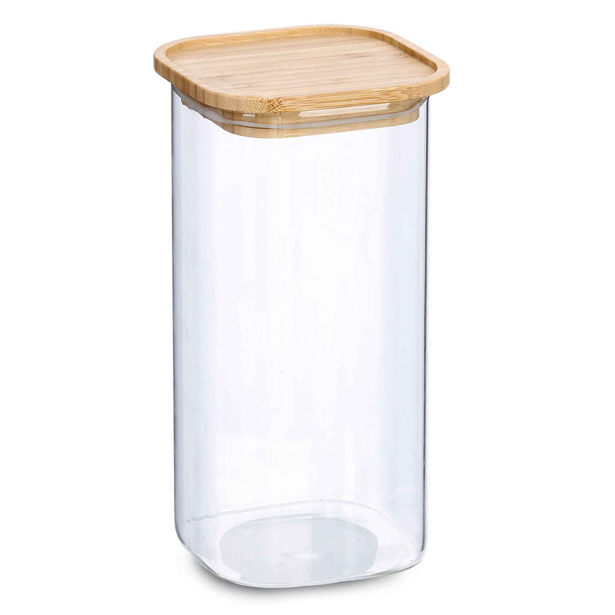 Leeres Vorratsglas mit Bambusdeckel