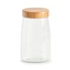 Leeres Glas mit Holzdeckel