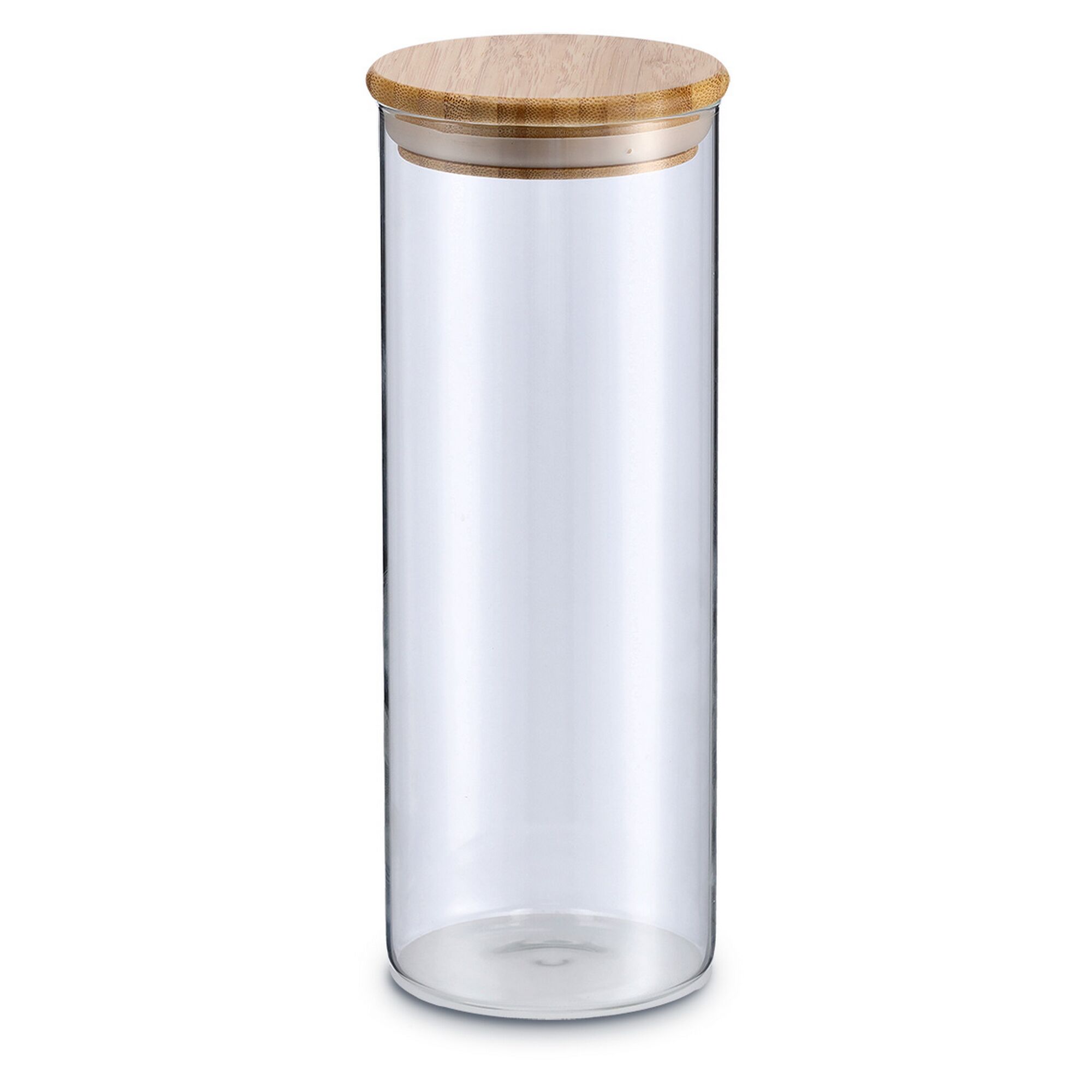 Hohes Glas mit Bambusdeckel