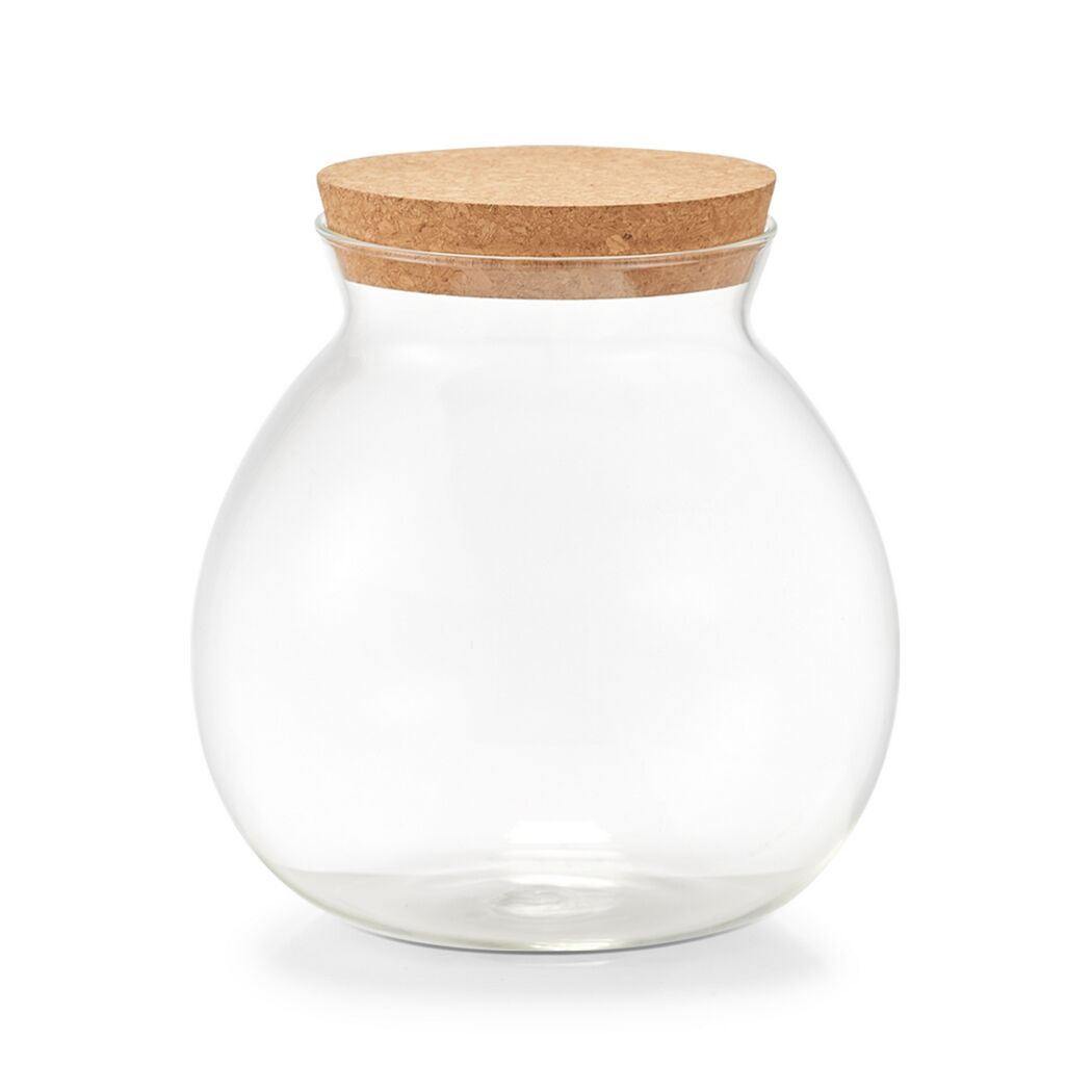 Leeres Glas mit Korkdeckel