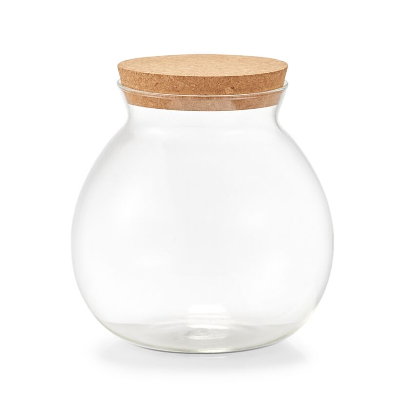 Leeres Glas mit Korkdeckel