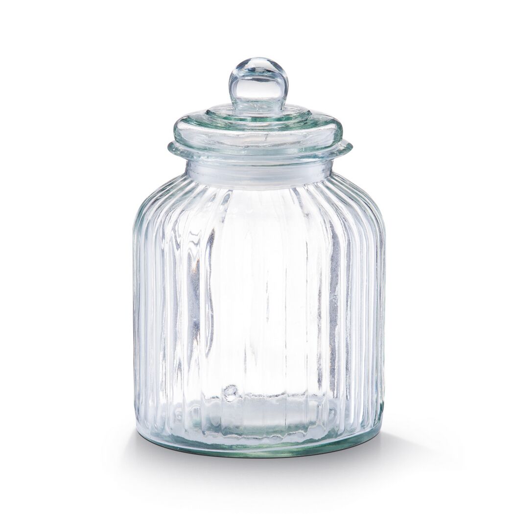 Geripptes Glas mit Deckel