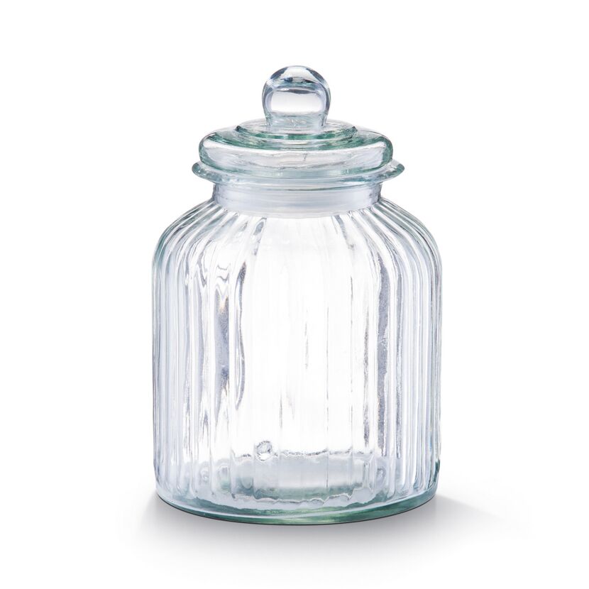 Geripptes Glas mit Deckel