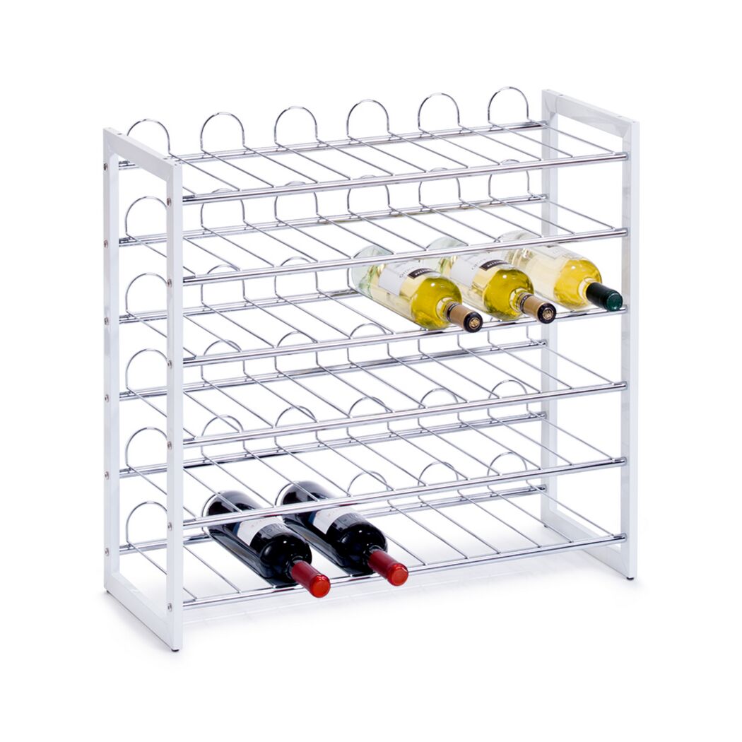 Metall-Weinregal mit Weinflaschen