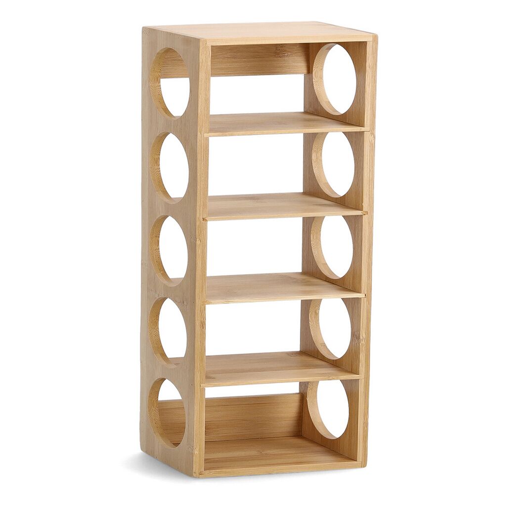 Holzregal mit runden Fächern