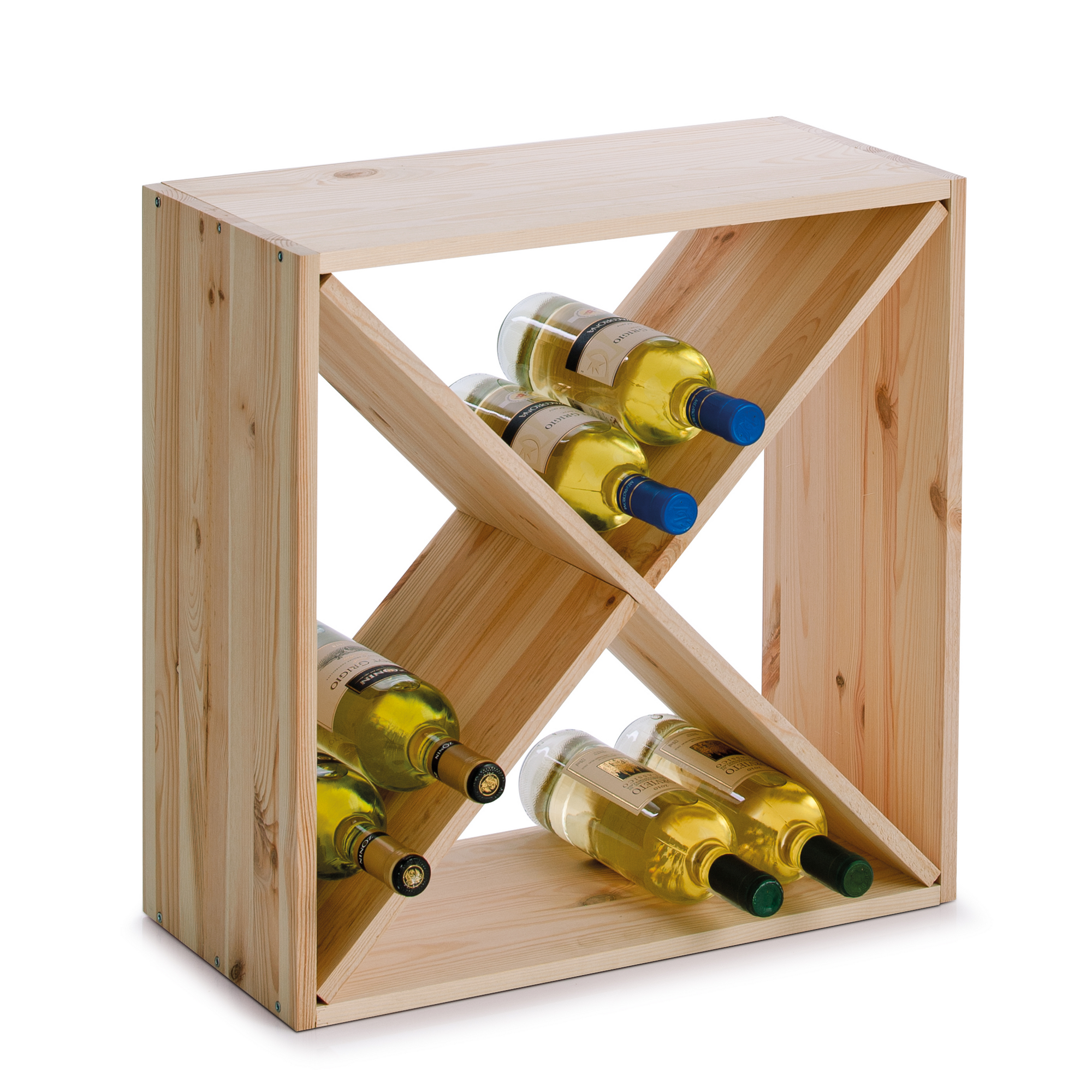 Weinregal holzfarben 52 x 52 x 25 cm