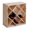 Weinregal aus Holz mit Wein
