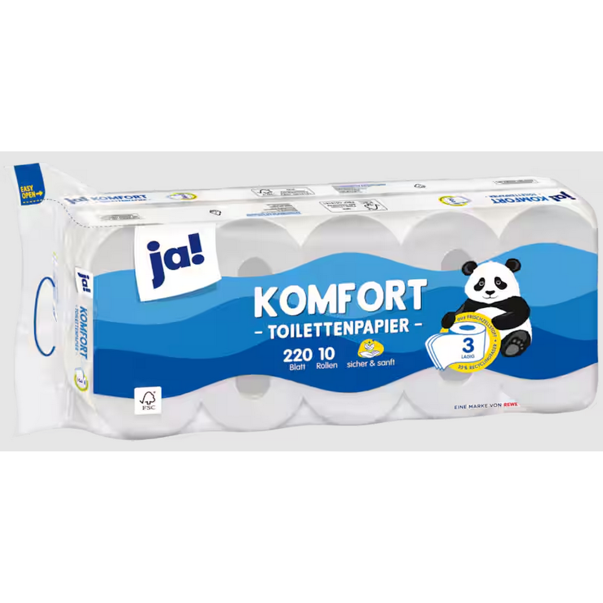 Toilettenpapier 3-lagig 10 x 220 Blatt