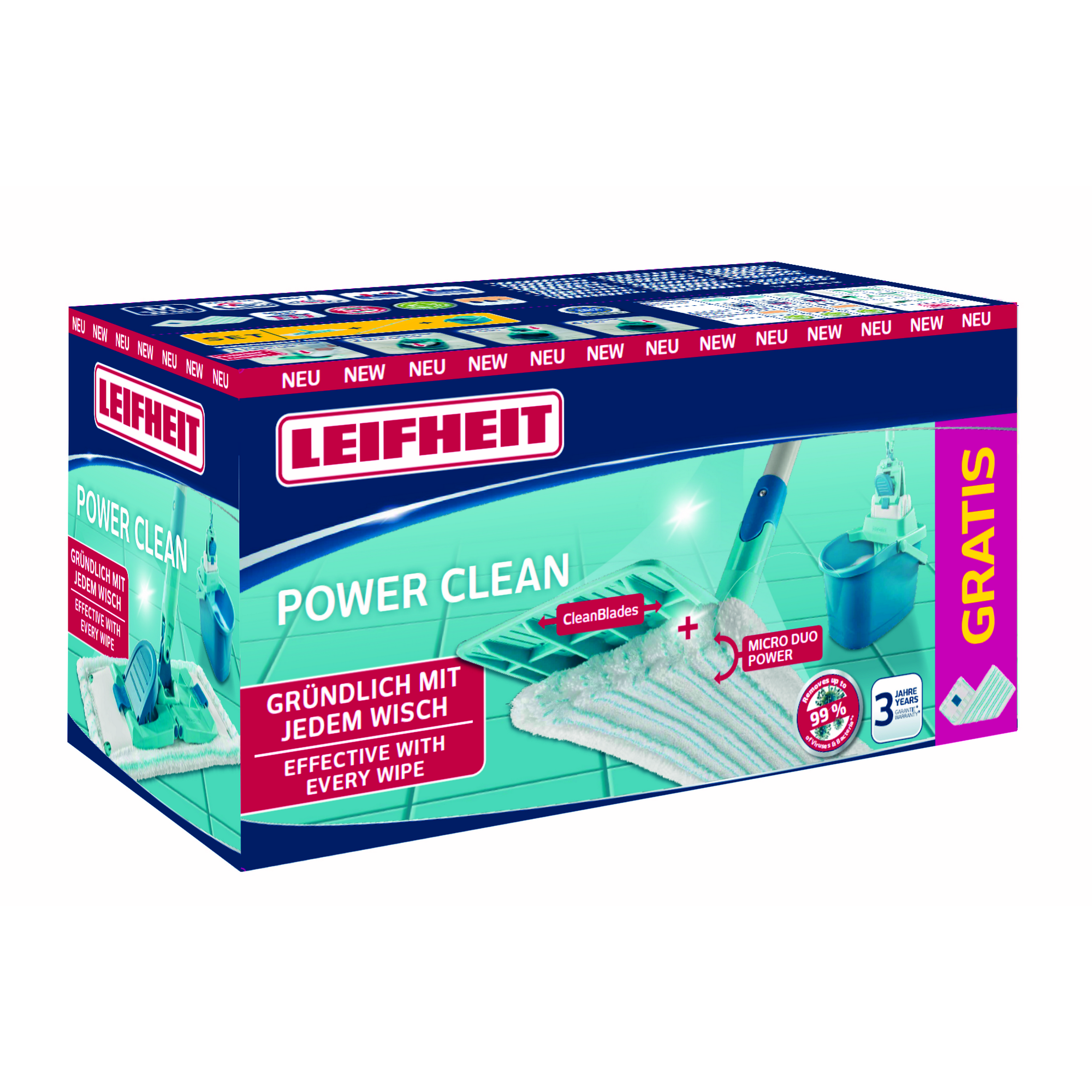 Bodenwischer-Set 'Power Clean' türkis 33 cm + product picture