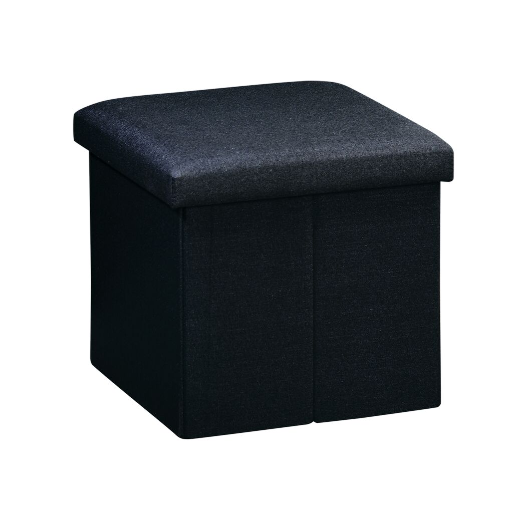 Schwarzer Sitzhocker mit Stauraum