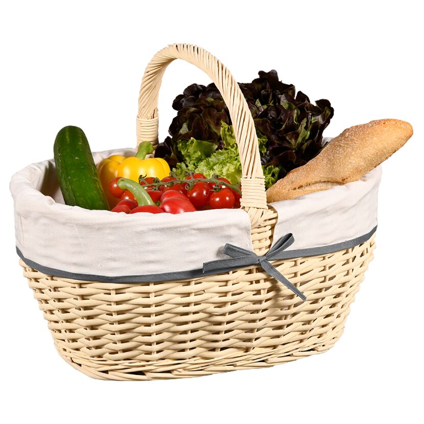 Korb mit Gemüse und Brot