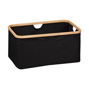 Aufbewahrungskorb Polyester, Bambus schwarz 54 x 26 x 36 cm