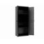 Offener schwarzer Schrank