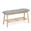 Schuhbank mit Ablage Bambus/Leinen naturfarben/grau 89,5 x 44 x 30 cm