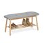Schuhbank mit Ablage Bambus/Leinen naturfarben/grau 89,5 x 44 x 30 cm