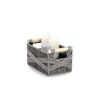 Aufbewahrungskorb Papiergeflecht/Holz grau 29 x 16 x 17 cm