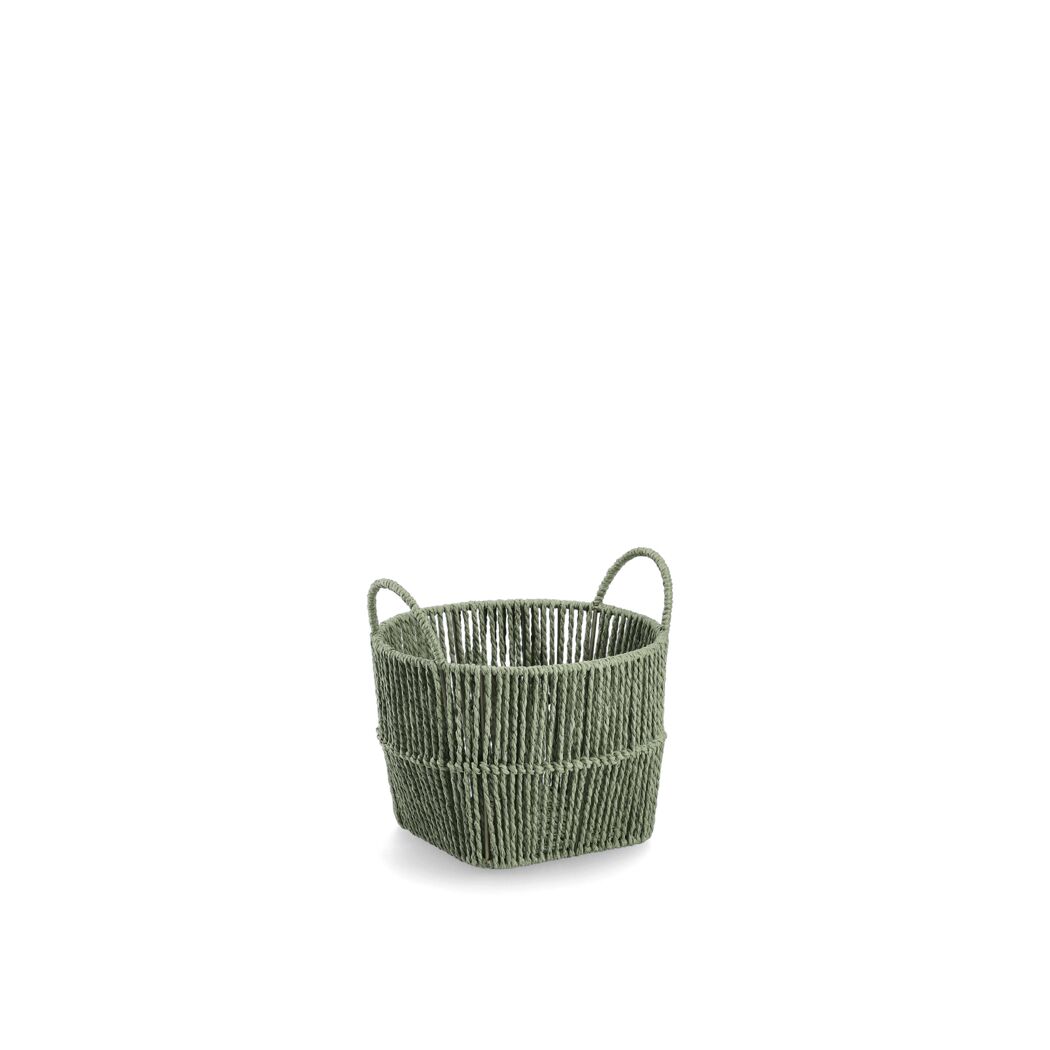 Aufbewahrungskorb Papiergeflecht salbei 26 x 18 x 26 cm