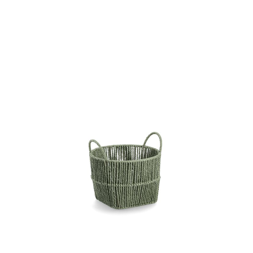Aufbewahrungskorb Papiergeflecht salbei 26 x 18 x 26 cm