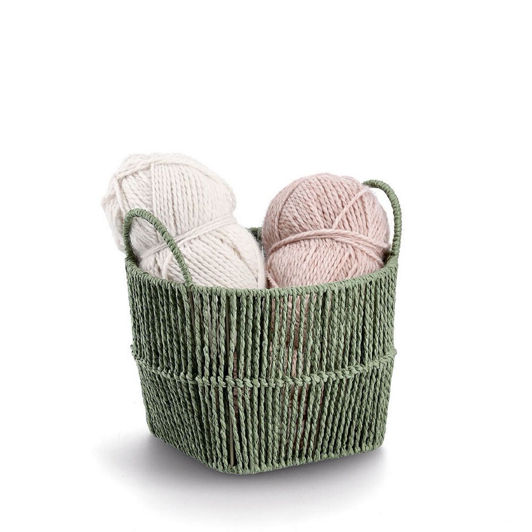Aufbewahrungskorb Papiergeflecht salbei 26 x 18 x 26 cm