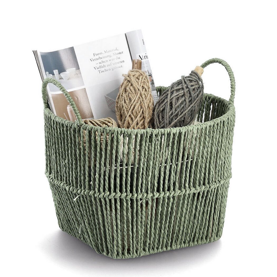 Aufbewahrungskorb Papiergeflecht salbei 30 x 21 x 30 cm